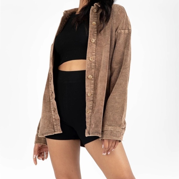 Kittenish Corduroy Button Up Jacket Shacket - Picture 2 of 14